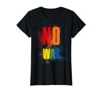 NO War Stop War Peace T-Shirt Graphique avec Valeur, Femme, Noir, M