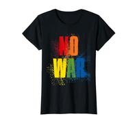 NO War Stop War Peace T-Shirt Graphique avec Valeur, Femme, Noir, M