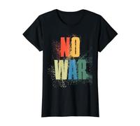 NO War Stop War Peace T-Shirt Graphique avec Valeur, Femme, Noir, M