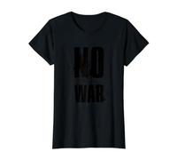 NO War Stop War Peace T-Shirt Graphique avec Valeur, Femme, Noir, XL