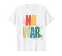 NO War Stop War Peace T-Shirt Graphique avec Valeur, Homme, Blanc, M