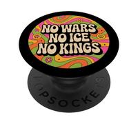 No Wars No Ice No Kings Protest Demonstration Hippie rétro PopSockets PopGrip Adhésif