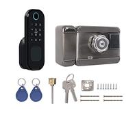 No Wiring Waterproof Fingerprint Lock HUIOP WiFi Sans câblage Serrure d'empreinte digitale étanche Code numérique Serrure de porte électronique pour sécurité domestique Compatible avec Home Amazon