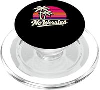 No Worries Coucher de Soleil Palmiers Style rétro PopSockets PopGrip pour MagSafe