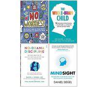 No Worries Mindful Kids, The Whole Brain Child, No Drama Discipline, Mindsight 4 Books Collection Set