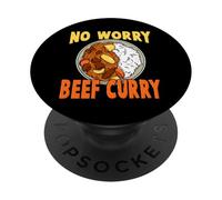 No Worry Beef Curry - Hawaïen Pidgin Amusant et épicé au cari PopSockets PopGrip Adhésif