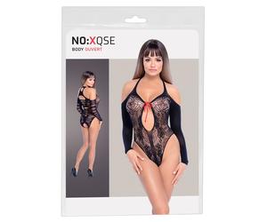 NO:XQSE - body femme manches longues nœud - noir (S-L)