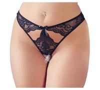 NO:XQSE - Culotte Ouverte en Dentelle - Noir
