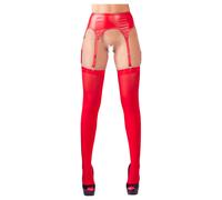NO:XQSE - ensemble lingerie porte-jarretelles brillant - rouge