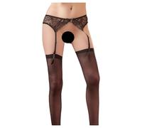 NO:XQSE - Ensemble porte-jarretelles en dentelle - noir - M/L