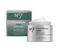 No7 Future Renew Crème de nuit réparatrice pour le visage avec technologie peptide - Convertit les signes visibles de dommages cutanés pendant le sommeil - Soin de nuit et hydratant - 50 ml