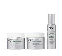 No7 Future Renew Damage Reversal Ensemble de soins de la peau, sérum anti-âge pour le visage (9,8 ml), crème de jour avec SPF 25