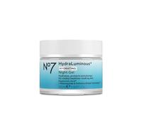 No7 HydraLuminous+ Gel hydratant de nuit : crème hydratante pour le visage avec acide hyaluronique et vitamine B3 et niacinamide pour hydrater, protéger et rafraîchir la peau, favorise la