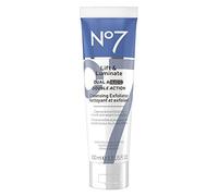 No7 Lift & Luminate Nettoyant visage double action nettoyant et exfoliant - Exfoliant doux pour le visage avec vitamine C, E et B5 - Nettoyant profond des pores pour un teint terne et inégal (10 ml)