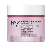 No7 Restore & Renew Crème de nuit multi-action pour le visage et le cou - Peptides de collagène anti-âge - Acide hyaluronique hydratant + parfum raffermissant de la peau (50 ml)