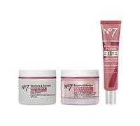 No7 Restore & Renew Système de soin de la peau multi-action pour le visage et le cou - SPF 30 Day Cream avec vitamine C & peptides de collagène + sérum anti-âge pour le visage + crème hydratante à