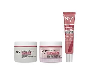No7 Restore & Renew Système de soins de la peau multi-actions visage et cou, lot de 1