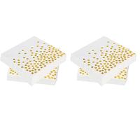 Noa Home Deco 60 Pièces Serviettes à Pois en Papier Doré 3 Épaisseurs, Serviettes Blanches pour Fête Décorative, Anniversaire, Mariage et Célébration de Vacances (33x33cm) (Lot de 2)