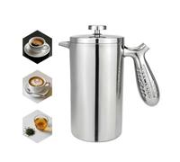 NOAH French Press Cafetière à double paroi avec poignée ergonomique I Cafetière à piston en acier inoxydable I Cafetière isotherme pour le camping I Cafetière isotherme I Cafetière à thé 1 l