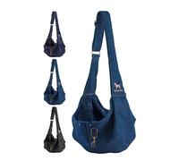 Noah & Paw Sac de Transport pour Chien 3-10 LB, Sling pour Petits Chiens et Chats, Sangle réglable rembourrée, Denim Premium doublé de Fourrure, Double sécurité, Lavable en Machine