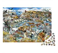 Noah's Ark Animal Scène 1000 Pièce Carton Robuste Puzzle Premium Amants De Famille Entraînement du Cerveau Décoration Murale Pack De Valeur 38x26cm/1000pcs