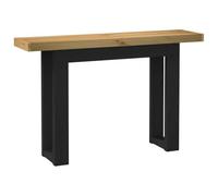 NOAIN Table console en pin massif - 120 x 30 x 75 cm - Avec pieds en forme de U - Noir - Table de couloir polyvalente pour salon, couloir, bureau, étagère pratique et espace de rangement