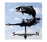 NOALED Girouette Poisson, Girouette Unique, Hauteur Totale : 55cm, Longueur : 35cm, Poids : 0.5kg - Girouette Poisson