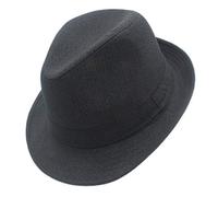 NOAMED Fengyan Chapeaux 4 tailles 57 58 59 60 cm Grande taille Chapeau de soleil d'été pour gentleman papa plage Homburg Fedora Jazz chapeau cadeau père, Noir 60 cm., 6 7/8/7 1/8