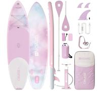NOARD Planche de stand up paddle gonflable (SUP) - Planche polyvalente de 326 cm pour débutants et confirmés - Charge maximale de 140 kg - Kit complet avec pagaie, pompe, sac à dos, leash - Fleur