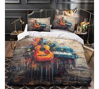 NOASDGYEI Buffle d'Afrique Parure de Lit 3D Effet Microfibre résistante Super Douce Portrait d'animal Sauvage Housse de Couette Fermeture Éclair Confortable Léger for Ado King（220x240cm）