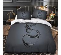 NOASDGYEI Dragon Fantasy Parure de Lit 3D Effet Microfibre résistante Douce Néon Cosmique Housse de Couette Fermeture Éclair Hypoallergique Confortable for Enfants Garçons Ado Double（200x200cm）