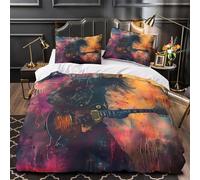 NOASDGYEI Guitare électrique Parure de Lit Microfibre résistante 3D Imprimée Confortable Rocker Housse de Couette Fermeture Éclair Hypoallergique Super Douce for Garçons Adolescents Single（140x200cm）