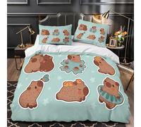 NOASDGYEI Motif de Lapins Mignons Housse de Couette 3D Effet Microfibre résistante Ultra Douce Illustration d'enfance Parure de Lit Fermeture Éclair Confortable Léger for Garçon Super King（260x220cm）