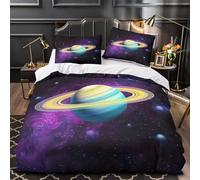 NOASDGYEI Scène de Bataille Spatiale Parure de Lit 3D Effet Super Douce Microfibre résistante Housse de Couette Fermeture Éclair Léger Hypoallergique for Garçons Filles Double（200x200cm）