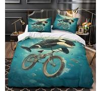 NOASDGYEI Un Amour Housse de Couette Imprimé en 3D Super Douce Résistante Rasta Parure de Lit Microfibre Hypoallergique Fermeture Éclair Léger for Couple Double（200x200cm）