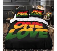 NOASDGYEI Un Amour Housse de Couette Imprimé en 3D Ultra Douce Confortable Rasta Parure de Lit Microfibre Hypoallergique Fermeture Éclair Résistante for Filles Ado Single（140x200cm）