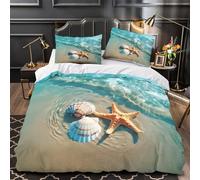 NOASDGYEI Vue sur la jetée de la Plage Housse de Couette Microfibre résistante Imprimé en 3D Confortable Parure de Lit Fermeture Éclair Ultra Douce Léger for Adolescent Double（200x200cm）