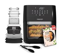 Noaton A120 Ultra Pro Friteuse à air 12L, Friteuse sans huile, Online Livre de recettes et pince de cuisine 26 cm inclus, 1800W, 10 programmes, écran digital, compact, pour 1-4 personnes, Noir