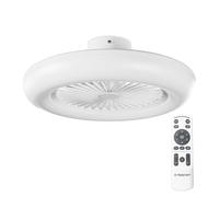 Noaton® Callisto 11055W Ventilateur de plafond, minuteur, abat-jour, télécommande, LED dimmable max 50W, 3 températures de couleur, débit d'air jusqu'à 61 m3/min, pour la chambre, diamètre 55 cm