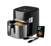 Noaton, Friteuse sans Huile 6,2 L, Air Fryer avec 8 Programmes, Régulation de la Température et du Temps, Commande Tactile, 1600 W, Fenêtre Transparente, Livre de cuisine, Pinces de cuisine