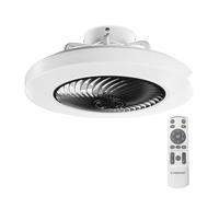 Noaton Ventilateur de plafond 12050B Triton, noir, LED dimmable max 42 W, diamètre 50 cm, minuteur, abat-jour, télécommande, 3 températures de couleur, débit d'air jusqu'à 45 m3/min, pour la chambre