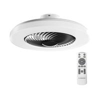 Noaton Ventilateur de plafond 12058B Triton, Noir, diamètre 58 cm, LED dimmable max 50 W, minuteur, abat-jour, télécommande, 3 températures de couleur, débit d'air jusqu'à 60 m3/min, pour la chambre