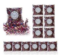 Noaxylic 12 Paquets Confettis Mariage, Pétales Naturels de Rose Séchées Biodégradables, Fleurs Séchées Mariage Confettis, pour Mariages, Saint Valentin, Baby Shower, Décoration de Table, Bain