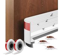 Noaxylic 2 Pièces Joint Brosse Isolation Phonique Porte, 100 × 3 cm Auto-Adhésif Boudin de Porte, pour Isolation du Froid, Extérieur et Intérieur, Bloqueur de Bruit, pour Coupe-Vent, Anti-Insectes