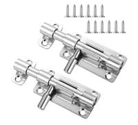 Noaxylic 2 Pièces Targette de Porte, Loquet de Portes, Verrouillage pour Porte en Acier Inoxydable, Verrou Targette avec 12 Vis, Petit Verrou, pour Portes de Jardin, Maison, Grange