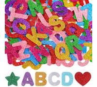 Noaxylic 215 Pièces Lettres Autocollantes en Mousse, Stickers Lettres Alphabet, Motif Fleurs et Étoiles, Colorées Gommettes Autocollantes, pour Scrapbooking, Projets Scolaires, Décorations de Fête