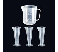 Noaxylic 4 Pièces Verre doseur, 500ml et 100ml Verre Doseur Plastique Polypropylène (PP), Mesureur Cuisine avec Poignée et Graduation, Résistant à la Chaleur Doseur pour Cuisine
