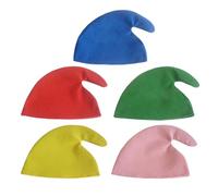 Noaxylic 5 Pièces Chapeaux Nains, Chapeau Nains de Schtroumpf Novateur, Chapeau de Gnomes, Chapeaux d'Elfe Colorés en Matériau Non Tissé pour Fête de Noël, Anniversaire, Halloween, Cosplay