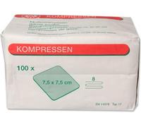 NOBA Compresses de gaze non stériles 8 plis 100 pièces 7,5 x 7,5 cm