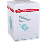 NOBA Compresses de gaze stériles 12 plis 20 x 5 pièces 7,5 x 7,5 cm